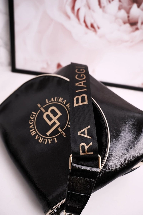 Torebka Listonoszka LAURA BIAGGI Lakierowana Czarna