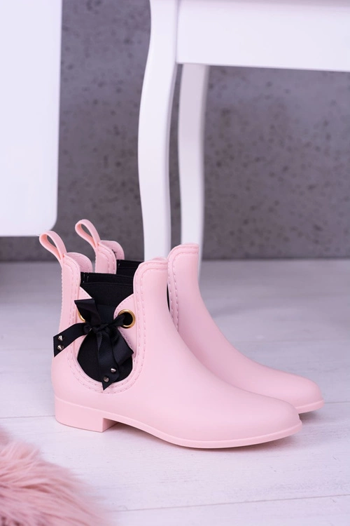 Różowe Matowe Damskie Kalosze Sztyblety Someday