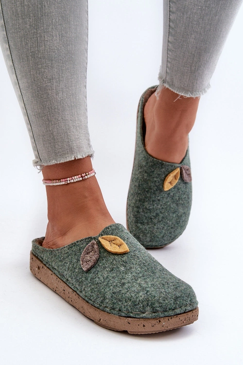 Kapcie Damskie Filcowe Inblu ED000013 Zielone