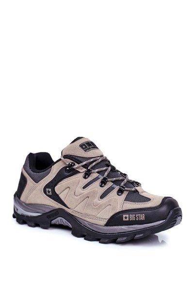Trekkingowe Męskie Buty Big Star Outdoor Szare GG174281