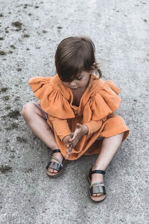 Dziecięce Sandały Z Cekinami Czarne Blake