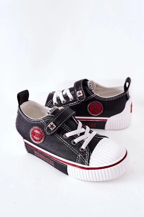 Dziecięce Skórzane Trampki BIG STAR II374042 Czarne