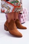 Botki Damskie Wiosenne Kowbojki Camel Matty