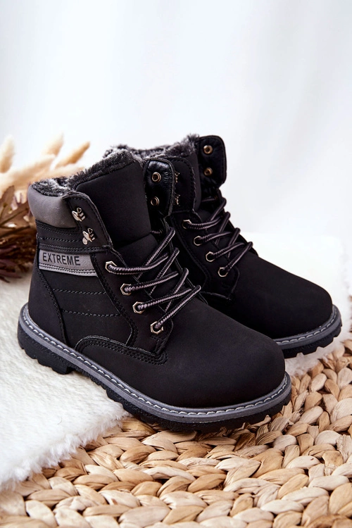 Dziecięce Traperki Ocieplane Czarne Graves