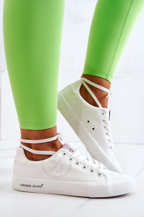 Damskie Niskie Tenisówki Cross Jeans JJ2R4053C Białe