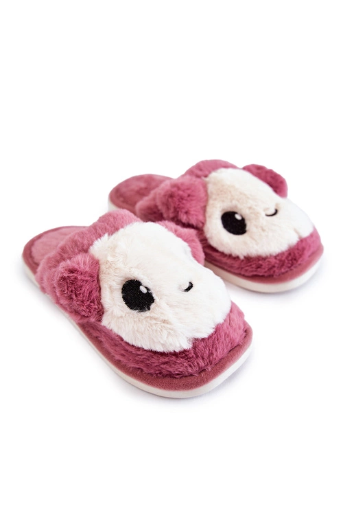 Dziecięce Futrzane Wsuwane Papcie Różowe Alize