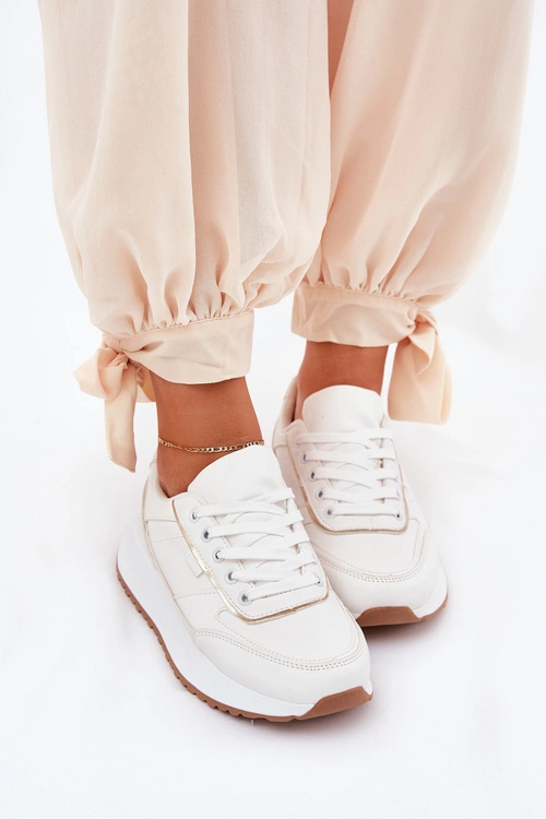 Buty Sportowe Damskie Na Platformie Białe Nevliese