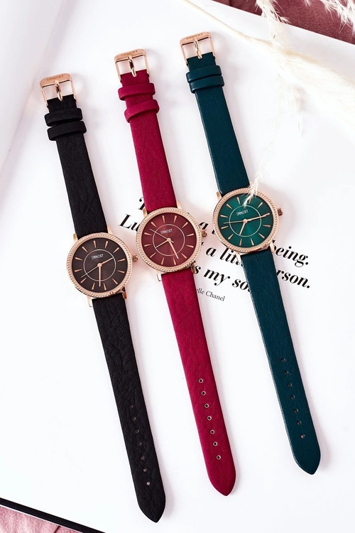 Zegarek Na Skórzanym Pasku Bez Niklu ERNEST Czarny