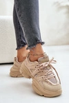 Sneakersy Damskie Na Masywnej Podeszwie Beżowe Amoserna