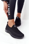 Damskie Sportowe Buty Slip-on Czarne Be Stretchy
