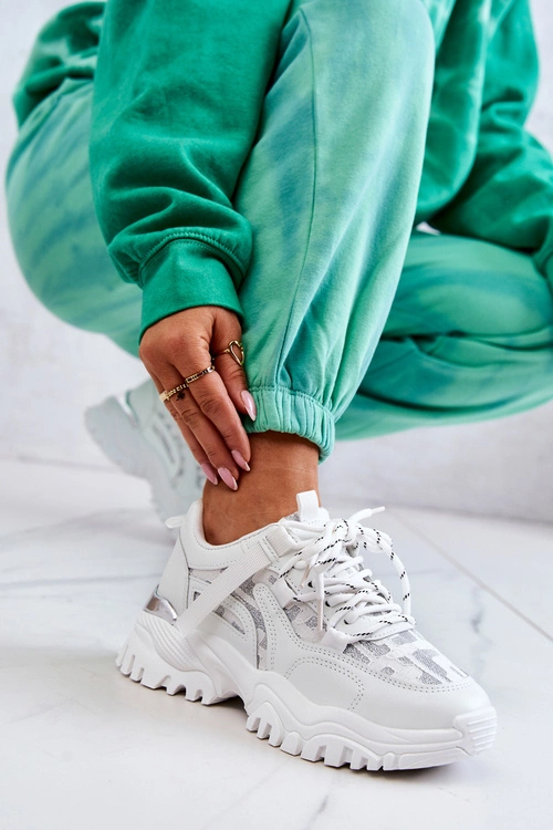 Sneakersy Na Masywnej Podeszwie Białe Your Style