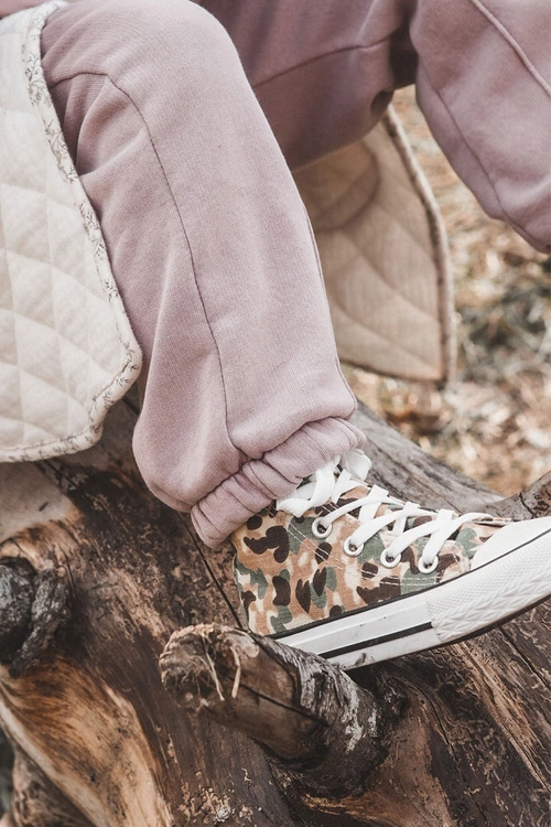 Dziecięce Wysokie Trampki Na Suwak Beżowo-Zielone Filemon