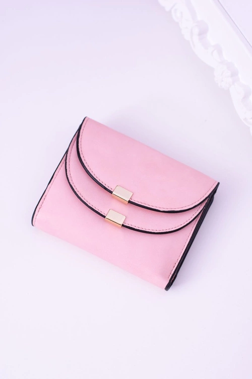 Mały Damski Różowy Portfel Portmonetka