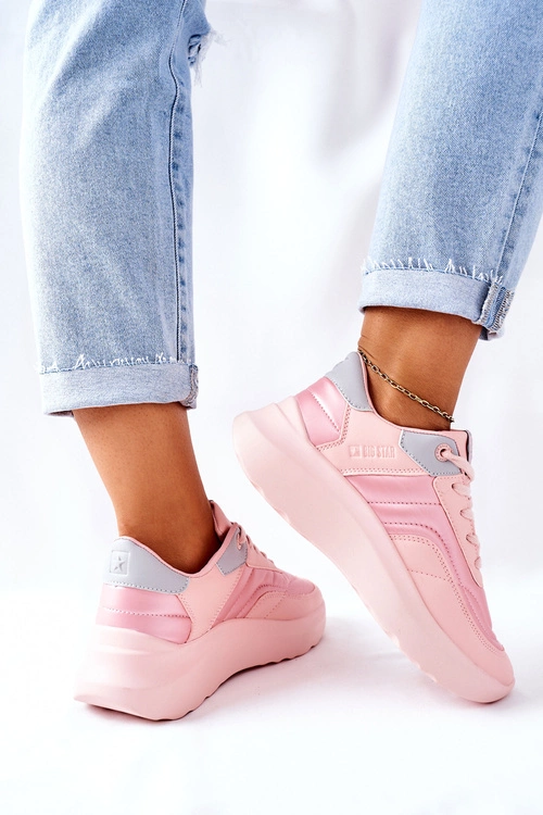 Damskie Sportowe Buty Memory Foam Big Star II274333 Różowe