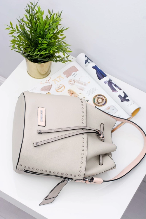 Damska Beżowa Torebka Torba Worek Monnari