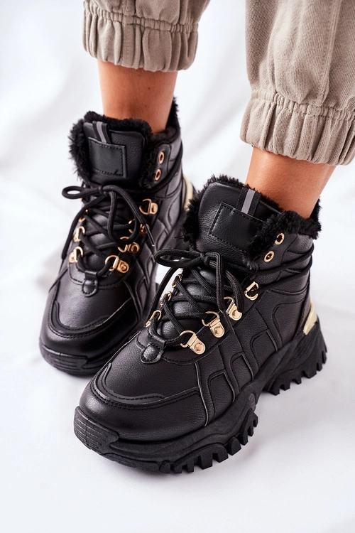 Damskie Ocieplane Trapery Czarne Hareshaw