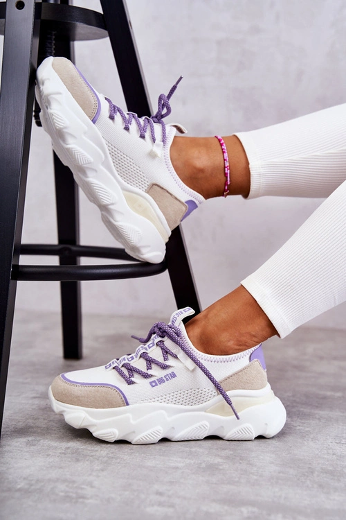 Damskie Sneakersy Memory Foam System Big Star KK274029 Białe