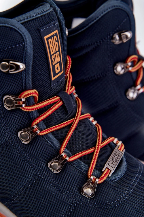 Męskie Buty Trekkingowe Memory Foam Big Star KK174110 Granatowe