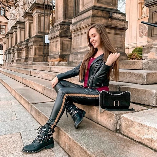 Lu Boo Damskie Botki Verona Z Ćwiekami Kolce Klamry Rock