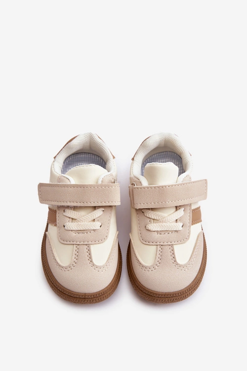 Sneakersy Dziecięce Na Rzep Beżowe Tromella