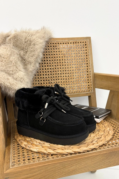 Śniegowce Damskie Z Naturalnego Zamszu D.Franklin DFSH375006 Czarne