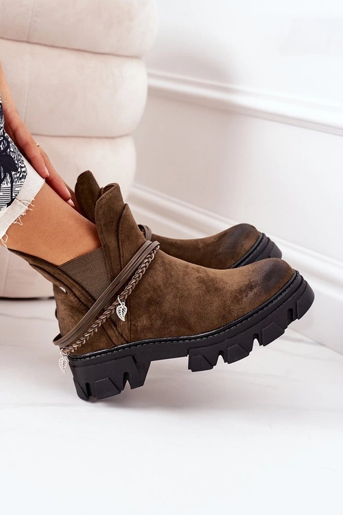 Ocieplane Botki Sztyblety Ciemnozielone Good Idea