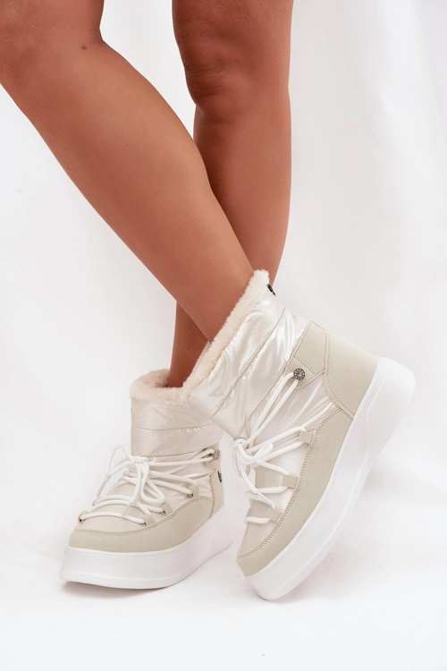 Śniegowce Damskie Na Platformie Lee Cooper LCJ-25-03-3815 Białe