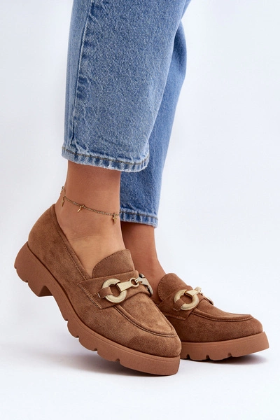 Damskie Mokasyny Z Ozdobą Camel Railenes