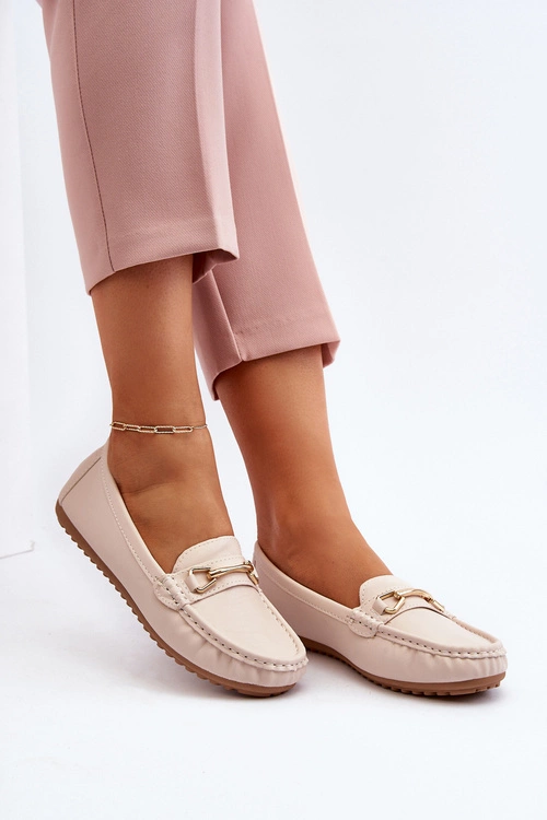 Damskie Klasyczne Mokasyny Z Ozdobą Beżowe Ainslee