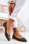 Damskie Zamszowe Baleriny Maciejka 04100-45 Khaki