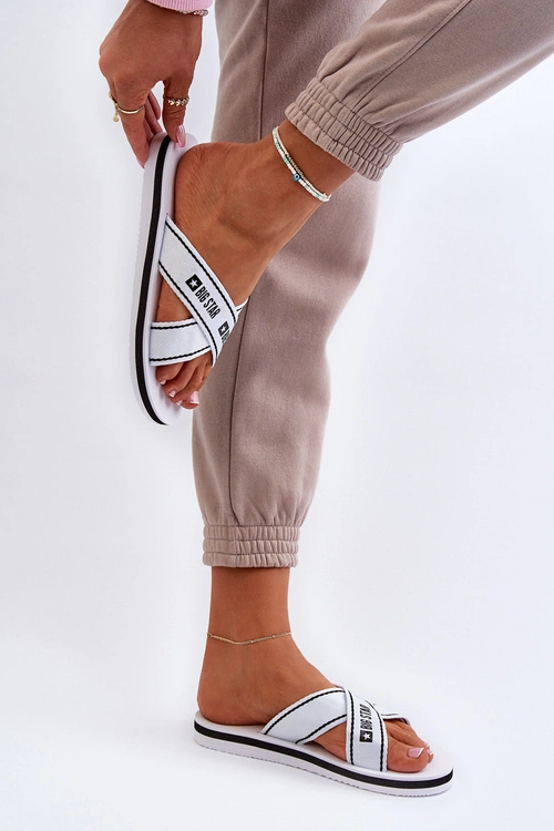 Klapki Damskie Na Piankowej Podeszwie Big Star NN274A509 Białe