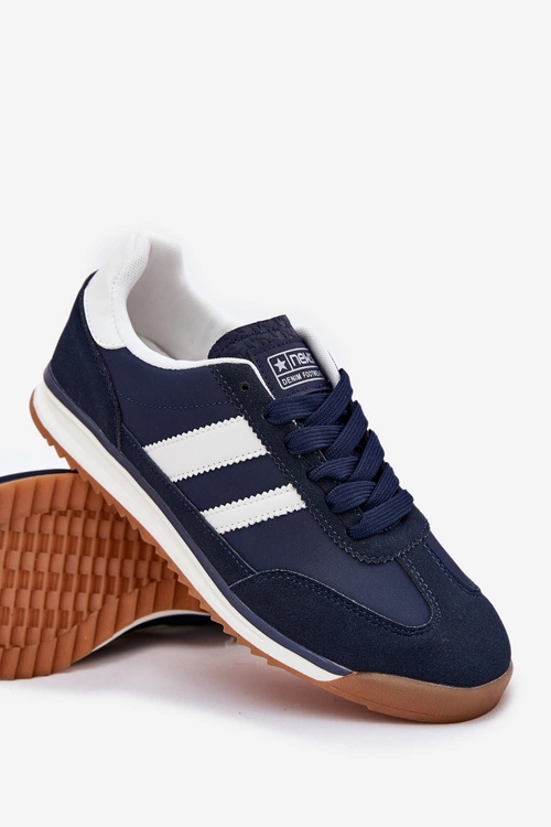 Buty Sportowe Sneakersy Męskie Granatowe Sivara