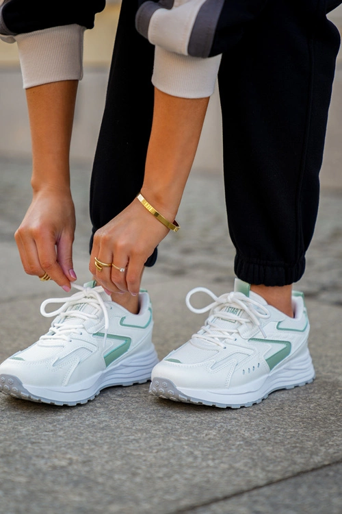 Buty Sportowe Damskie Big Star NN274A095 HI-POLY SYSTEM Biało-Zielone