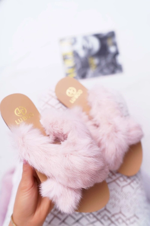 Damskie Klapki Z Futerkiem Lu Boo Różowe