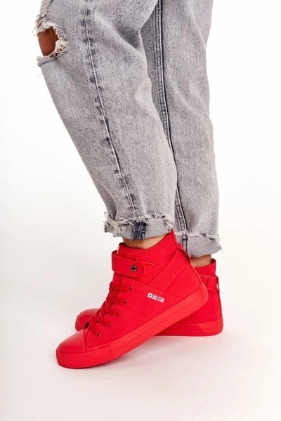 Damskie Wysokie Trampki Big Star FF274580 Czerwone