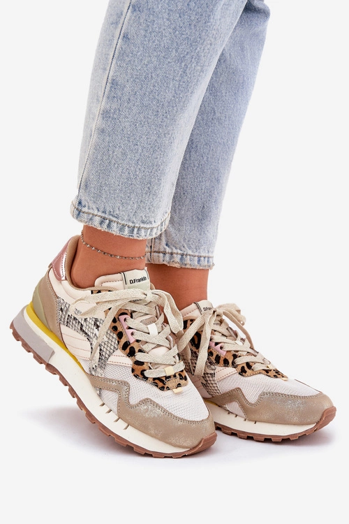 Sneakersy Buty Sportowe Damskie D.Franklin DFSH378006 Złote
