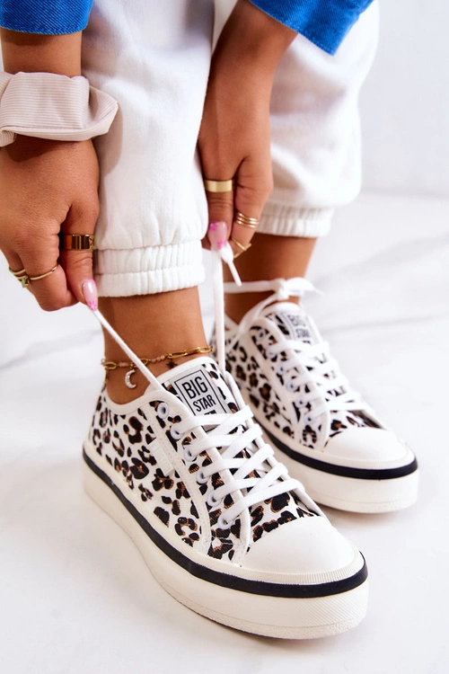 Damskie Trampki Pantera BIG STAR JJ274615 Białe