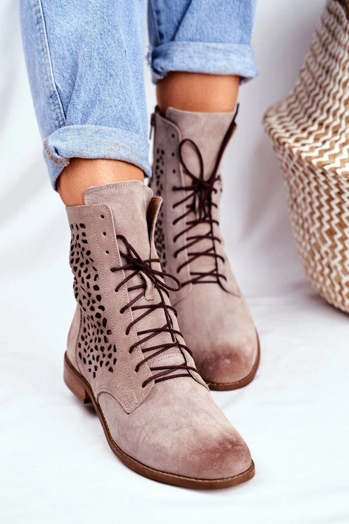 Botki Damskie Skórzane Cappucino Meridan