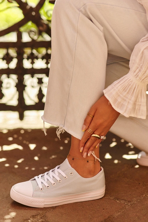 Damskie Materiałowe Klasyczne Niskie Trampki Miętowe Lennabella