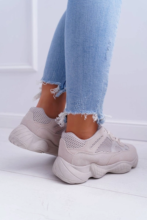 Sportowe Damskie Buty Przewiewna Tkanina Beżowe Thai