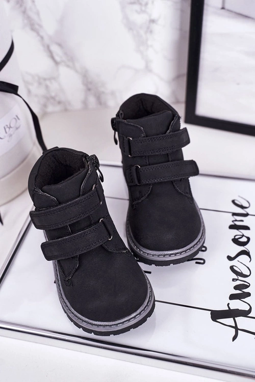 Dziecięce Traperki Na Rzepy Czarne Moa