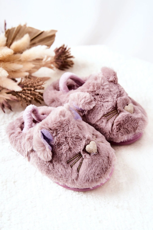 Dziecięce Papcie Kotki Z Uszami Fioletowe Tammy