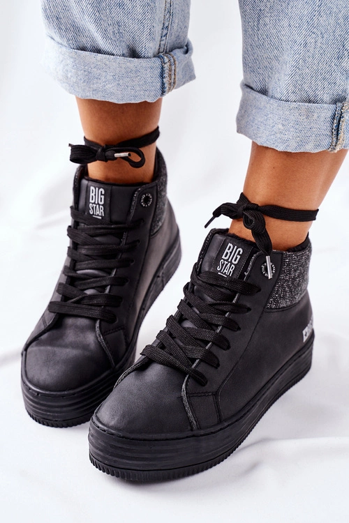 Wysokie Ocieplane Trampki Big Star II274147 Czarne