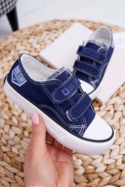 Dziecięce Trampki Na Rzepy Big Star FF374064 Granatowe