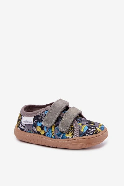 Kapcie Barefoot Dla Chłopca Milami Szare Saphira