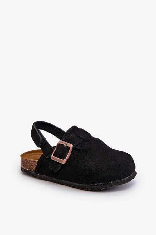 Chodaki Dziecięce Na Korkowej Platformie Czarne Vulagia