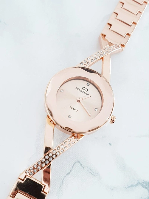 Damski Zegarek Giorgio & Dario Z Cekinami Cube Różowe Złoto