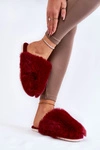 Damskie Futrzane Papcie Bordowe Sheryl
