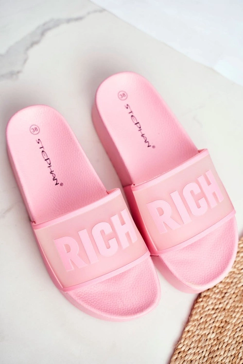 Damskie Klapki Na Platformie Różowe RICH