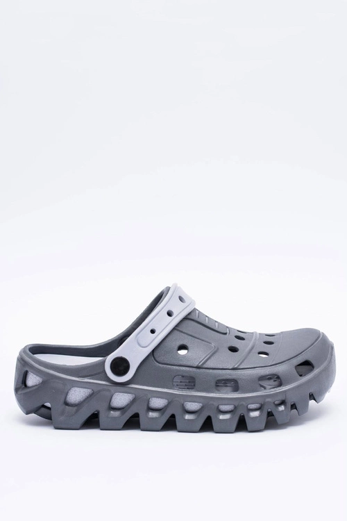 Ciemnoszare Męskie Ogrodowe Lekkie Klapki Kroksy Eva